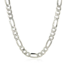 Load image into Gallery viewer, Rhodium Plated 5.5mm Sterling Silver Figaro Style Chain
