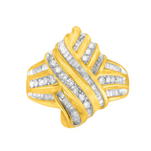 Load image into Gallery viewer, 10K Yellow Gold Diamond Bypass Ring (1.0 cttw, H-I Color, I2-I3 Clarity)
