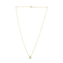 将图片加载到图库查看器，14k Yellow Gold MOP Evil Eye Necklace
