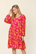 Load image into Gallery viewer, Double Take Full Size Printed Ruffle Hem Dress with Pocket Stylish &amp; Functional Women Dress
