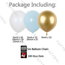 Load image into Gallery viewer, 96Pcs Latex Blue Gold Confetti &amp; Metallic Foil Balloons for Birthday Baby Shower Party Decorations Girl And Boy Birthday Party Ballons Decoration In Modern New Style
