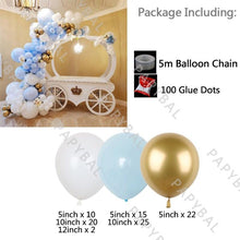 Load image into Gallery viewer, 96Pcs Latex Blue Gold Confetti &amp; Metallic Foil Balloons for Birthday Baby Shower Party Decorations Girl And Boy Birthday Party Ballons Decoration In Modern New Style
