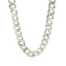 Load image into Gallery viewer, Rhodium Plated 9.5mm Sterling Silver Curb Style Chain
