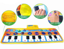 将图片加载到图库查看器，Music Piano Play Mat Multi-function with Instrument Sound Demo Songs Cloth Musical Carpet Educational Toys For Kids
