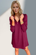 Load image into Gallery viewer, Double Take Textured Zip Long Sleeve Dress Classic Zip-Up Dress for Women Comfortable Outdoor Dress
