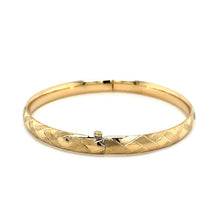Load image into Gallery viewer, 14k Yellow Gold Domed Bangle with a Weave Motif
