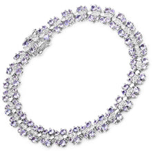 Load image into Gallery viewer, 7.02 Carat Genuine Tanzanite and White Sapphire .925 Sterling Silver Bracelet
