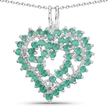 Load image into Gallery viewer, 1.53 Carat Genuine Emerald .925 Sterling Silver Pendant

