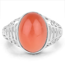 Load image into Gallery viewer, 6.00 Carat Genuine Peach Moonstone .925 Sterling Silver Ring
