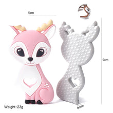 Load image into Gallery viewer, BPA Free Food Grade Silicone Teethers Cartoon Animals Shape Pacifier Clips, Accessories Baby Teething 1pc
