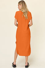 Load image into Gallery viewer, Double Take Full Size Round Neck Short Sleeve Slit Dress Stylish &amp; Comfortable Casual Dress
