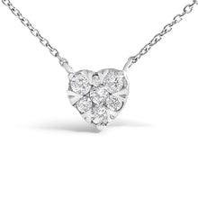 Load image into Gallery viewer, 14K White Gold 1/4 Cttw Diamond Composite Heart Pendant Necklace - 18" Inches
