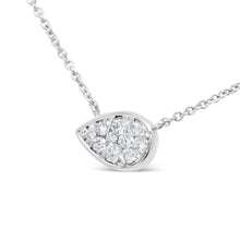 Load image into Gallery viewer, 14K White Gold 1/4 Cttw Round Diamond Composite Teardrop Shape 18" Pendant Necklace - (G-H Color, SI2-I1 Clarity)
