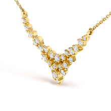 Load image into Gallery viewer, 14K Yellow Gold 1/2 Cttw Diamond Scattered "V" Necklace (I-J Color, SI2-I1 Clarity) - 18" Inches
