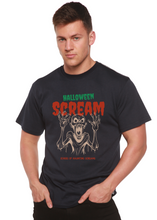 将图片加载到图库查看器，Halloween Scream Men's Bamboo Viscose/Organic Cotton Short Sleeve Graphic T-Shirt
