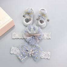 Load image into Gallery viewer, Flower Baby Girl Headband Socks Set Shoes With  Crown Bows Newborn Headbands For Girls Turban Baby Hair Accessories
