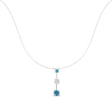 Load image into Gallery viewer, 14K White Gold 1 1/2 cttw White and Treated Blue Diamond Pendant Necklace (H-I, I1-I2)
