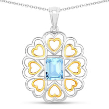 Load image into Gallery viewer, 2.60 Carat Genuine Blue Topaz .925 Sterling Silver Pendant
