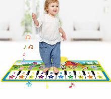 将图片加载到图库查看器，Animals Musical Mat Carpet with 10 Keys Record Function Animal Sounds Play Touch Piano Educational Toys For Kids

