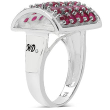 Load image into Gallery viewer, 3.01 Carat Genuine Ruby &amp; White Diamond .925 Sterling Silver Ring
