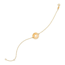 Load image into Gallery viewer, 14k Yellow Gold 7 inch Bracelet with Compass
