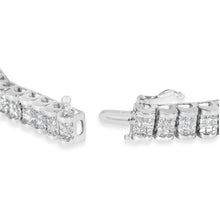 将图片加载到图库查看器，14K White Gold 5.00 Cttw Invisible Set Princess-Cut Diamond Belt and Buckle Tennis 7" Bracelet (H-I Color, SI1-SI2 Clarity)
