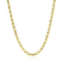 将图片加载到图库查看器，3.5mm 10k Yellow Gold Solid Diamond Cut Rope Chain
