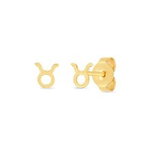 将图片加载到图库查看器，14K Yellow Gold Taurus Stud Earrings
