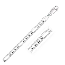 将图片加载到图库查看器，6.0mm 14k White Gold Solid Figaro Chain

