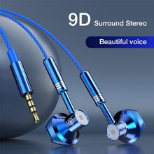 Load image into Gallery viewer, 9D Stereo Earphones Mic Headphone Headset In-ear Wired Headphones Bass Wire Earphone Earbud Phone Headset With Microphone Wired Earbuds Noise Isolating in-Ear Headphones Earphones with Mic Volume Control Plug for Sports Workout Compatible
