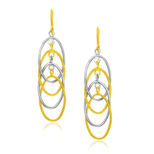 Load image into Gallery viewer, 14k Two-Tone Gold Multiple Layer Interlaced Earrings
