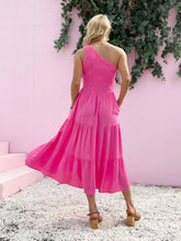 Load image into Gallery viewer, Smocked Single Shoulder Sleeveless Dress Stylish &amp; Comfortable Summer Long Dress Lightweight Dress
