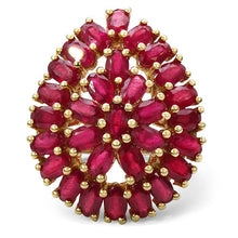 Load image into Gallery viewer, 14K Yellow Gold Plated 9.30 Carat Genuine Ruby .925 Sterling Silver Ring

