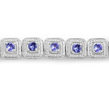 Load image into Gallery viewer, 1.10 Carat Genuine Tanzanite .925 Sterling Silver Bracelet
