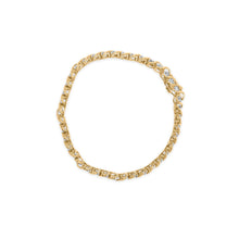 Load image into Gallery viewer, 10K Yellow Gold 3 cttw Round-Cut Diamond Spiral Link 7.50" Bracelet (I-J Color, I1-I2 Clarity)
