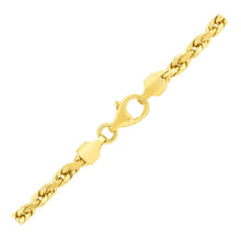 将图片加载到图库查看器，4.0mm 14k Yellow Gold Solid Diamond Cut Rope Bracelet
