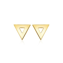 Load image into Gallery viewer, 14k Yellow Gold Polished Open Triangle Post Earrings
