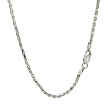 Load image into Gallery viewer, 2.2mm Sterling Silver Rhodium Plated Wheat Chain
