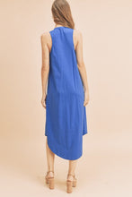 Load image into Gallery viewer, New Summer Front Pleat Detail V-Neck Sleeveless Midi Dress–Elegant, Feminine &amp; Versatile Dress with Pleat Detailing, V-Neckline &amp; Sleeveless Design for Both Casual &amp; Formal Occasions
