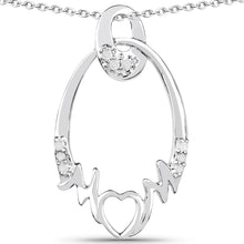 Load image into Gallery viewer, 0.14 Carat Genuine White Diamond .925 Sterling Silver Pendant
