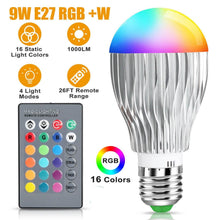 Load image into Gallery viewer, 9W LED Light Bulb E27 RGB Lamp
