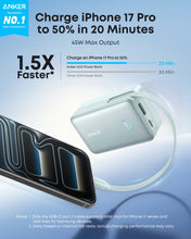 将图片加载到图库查看器，Anker Nano Power Bank (10K, 45W, Built-In Retractable USB-C Cable)
