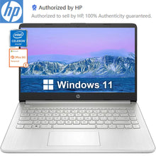 Load image into Gallery viewer, HP Newest 14" Business Laptop,Intel Celeron N4120,Up to16GB RAM,384GB Storage(128GB eMMC+256GB Micro SD),1Year Office 365,Silver

