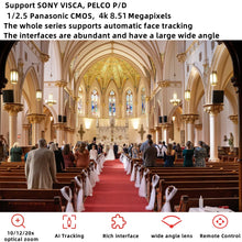 Load image into Gallery viewer, NDI/SDI 4K PTZ Camera 10X 20X zoom Video Conference Live Streaming HDMI USB IP POE 1080P for Church NetMeeting Broadcast Youtube
