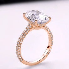 Load image into Gallery viewer, Anziw Rose Gold 5.0CT Wedding Ring 10x14mm Elliptical Big SONA Diamond Engagement Band Solid 925 Silver Luxury Women's Jewelry
