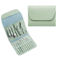 Load image into Gallery viewer, 16-Piece: Stainless Steel Professional Manicure Pedicure Facial Set Grooming Kit with Leather Case

