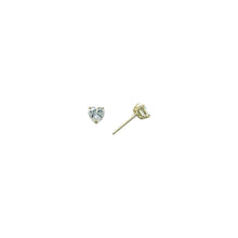 Load image into Gallery viewer, 14k Yellow Gold .23ct Basket Set Heart CZ Stud Earrings
