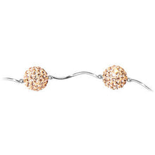 Load image into Gallery viewer, Sterling Silver Champagne Crystal Ball Drop Necklace
