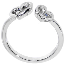 Load image into Gallery viewer, 925 Sterling Silver CZ Dual Heart Toe Ring
