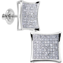 Load image into Gallery viewer, Solid 14k White Gold .33 Carat Micro Pav+ﾬ Genuine Diamond Earrings
